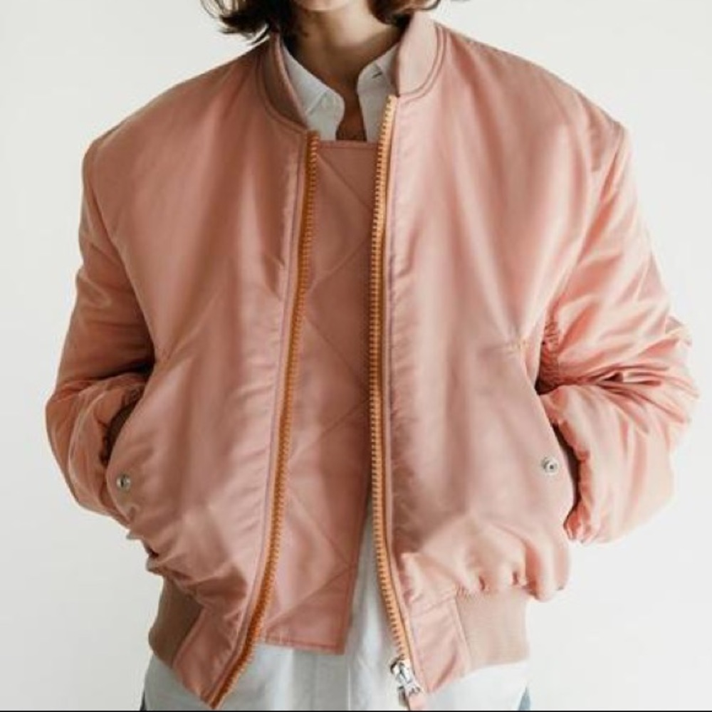 Acne Studios 'CLEA' Bomber Jacket in Pale Pink